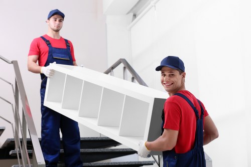 Commercial moving team planning a business relocation in Roehampton