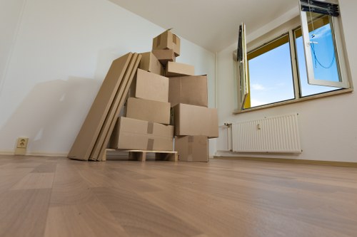 Moving boxes and household items for a flat move in Roehampton