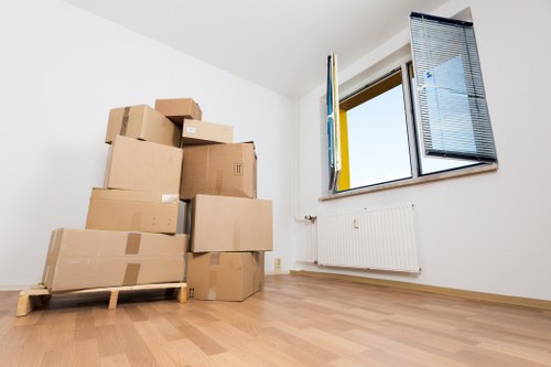 Packed boxes for a student move near Roehampton accommodation