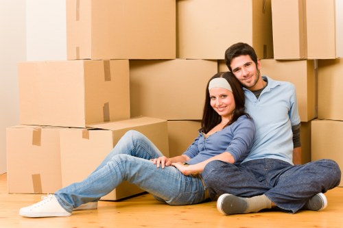 Careful wrapping and boxing of household items during a local move