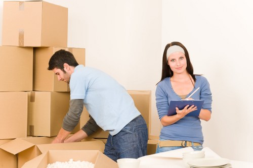 Packing and transport preparation for an office move in Roehampton