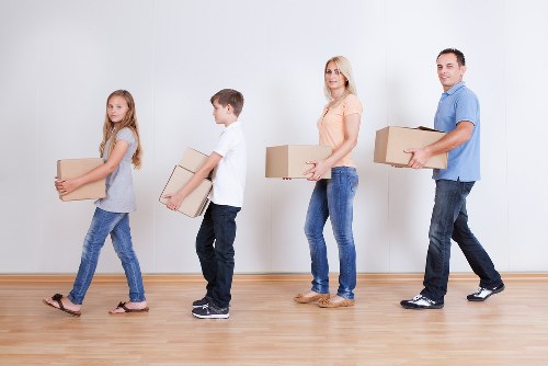 Assorted moving boxes and packing materials for local relocation